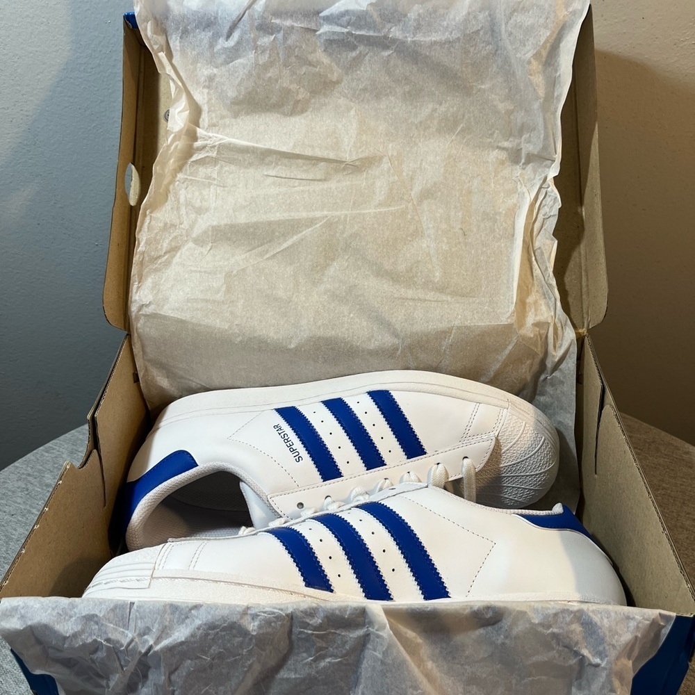 Adidas Superstar Cloud White Blue  Casual Sneakers Men's Shoe Size 10 IG9368​​ - Picture 12 of 12
